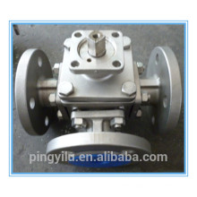 stainless steel 304 316 321 three way flange ball valve china supplier